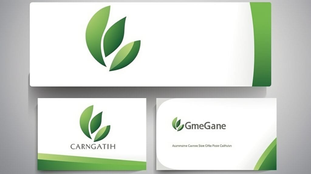 design du logo de la feuille verte et de la lettre g