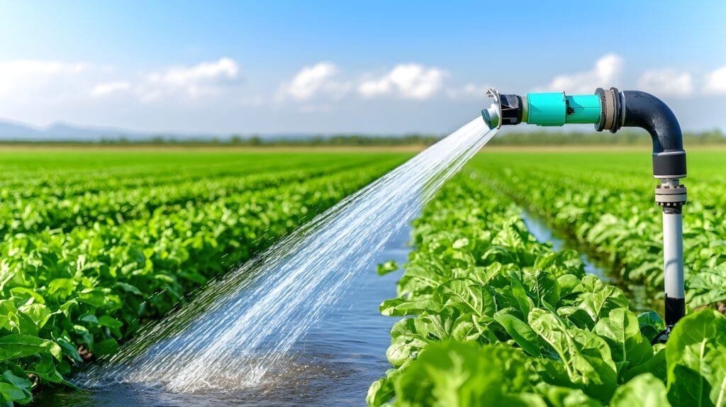 irrigation system agricultural field highlighting importance water supply farming